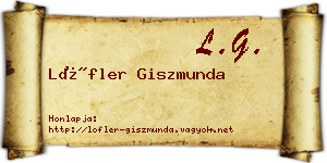 Löfler Giszmunda névjegykártya